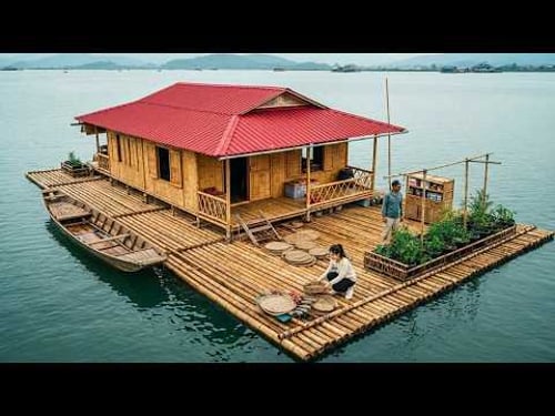 Young Woman Builds a FLOATING ISLAND with Her Father in 100 Days