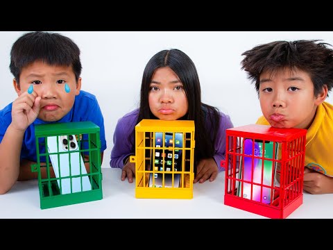 Kaden Eric & Emma No Phone Zone! Kids Learn Fun Family Rules 📵