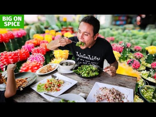 Thai Salads in Cactus Garden! 🌵 Plant Based Thai Food in Sakhon, Nakhon!