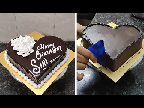 Heart Shape Chocolate Truffle Cake Recipe|Chocolate Truffle Cake Design|Yummy Dark Chocolate Cake