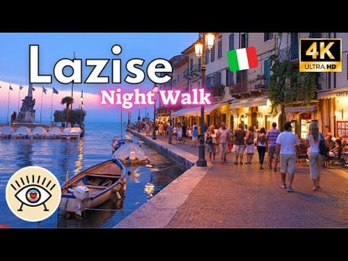Noches Mágicas en Lazise, Italia 4k UHD 60 fps 👗🥂 Descubre el Encanto del Lago di Garda