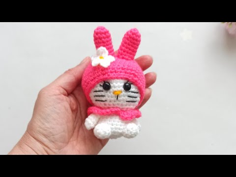 🔥The simplest and most original 🌸 How to crochet a little Hello Kitty kitten in a Bunny hat 🌸