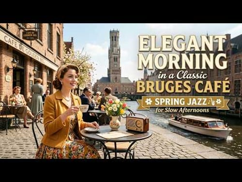 A Elegant Morning in Classic 1950s Bruges CafΓ© π Spring Jazz for Slow Afternoons