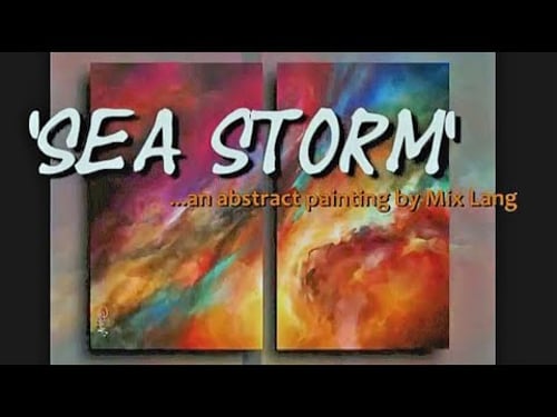 Sea Storm, A fun simple colorful Abstract painting by Mix Lang