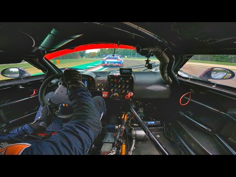 Onboard the 7.0 V8 powered 2009 Mosler MT900R EVO GT2/c racecar at Imola feat. RAW engine sounds!