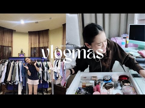 vanity declutter & assembling everything together!!! | december vlogmas ❤️🎄❄️