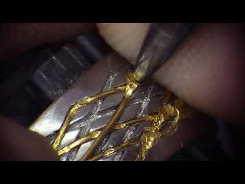 24K Gold Inlay Into 18K Gold Ring - Birmingham Jewellery Quarter, UK