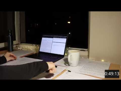 1 HOUR STUDY WITH ME on a RAINY NIGHT | Background noise, Rain Sound, real-time, no music, no break