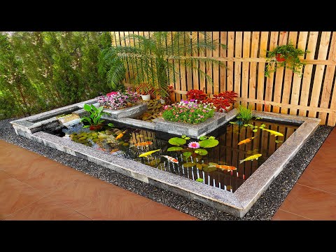 Amazing KOI aquarium! How to build it at home | Garden decor ideas