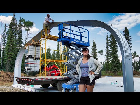 Raising the Quonset Hut Arches for Our Off Grid Workshop