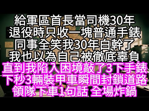 給軍區首長當司機30年退役時只收一塊普通手錶同事全笑我30年白幹了我也以為自己被徹底辜負 #心書時光 #為人處事 #生活經驗 #情感故事 #唯美频道 #爽文