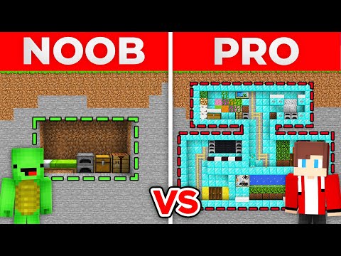 JJ And Mikey NOOB TINY BUNKER vs PRO GIANT BUNKER Survival Battle in Minecraft Maizen