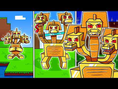 I Survived 100 DAYS as a GOLD HYDRA in HARDCORE Minecraft!