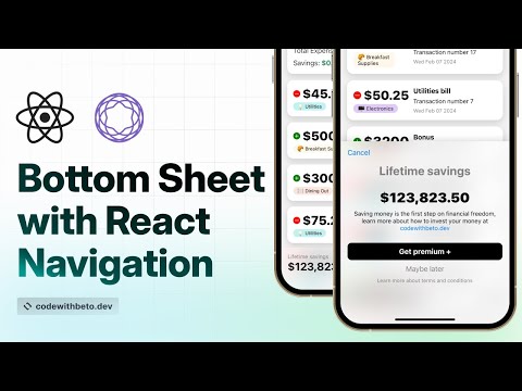 Blur Bottom Sheet using React Navigation | React Native Expo Tutorial