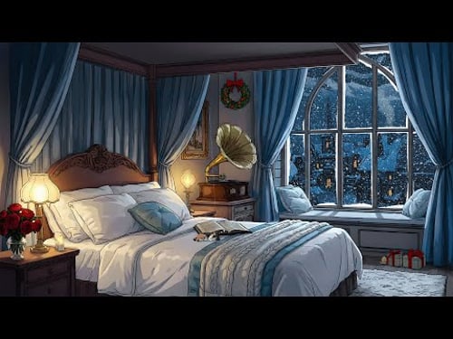 1940s cozy winter ambience and you're listening to vintage oldies for sleep and relaxation