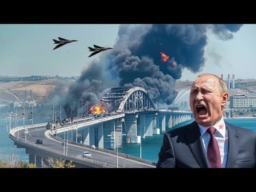 7 MINUTES AGO! US F 117 stealth fighter jet drops 20 ton bomb on Crimea bridge