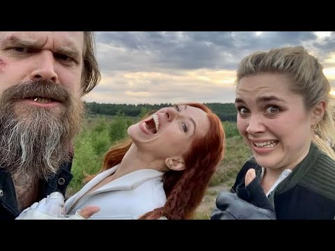 Funniest Black Widow interview clips with Scarlett Johansson, Florence Pugh & David Harbour