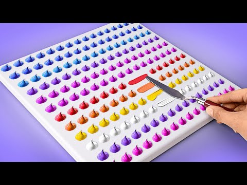 EASY! How To Paint Full Moon From Dots 🌊🌕 || Acrylic Drawing And Paining Ideas For Beginners