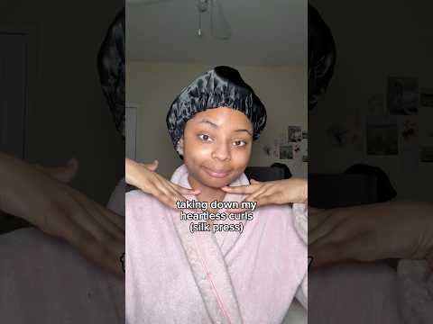 taking down my heartless curls πππ½ββοΈβ¨ #silkpress #heatlesscurl #shorts #grwm #naturalhairstyles