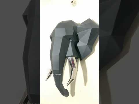 Low Poly Elephant Sculpture with Stainless Steel Tusk #sculpture #welding #art