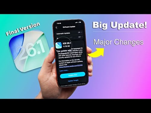 iOS 26.1 Released 🔥 Very Big Update | New Features, Performance, Battery Life (HINDI)