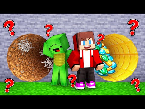 JJ and Mikey: POOR vs RICH Pick a Tunnel Battle in Minecraft - Maizen
