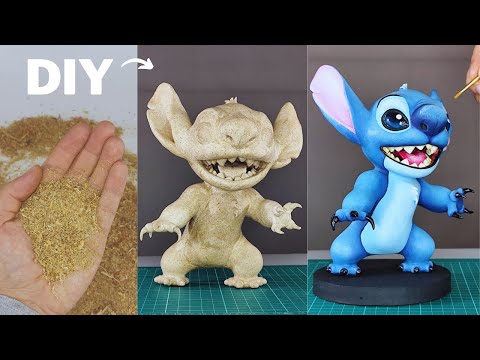 How to MAKE SAWDUST Dough and MAKE a STITCH SCULPTURE