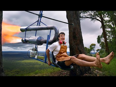 Putting a homemade jet engine on a swing