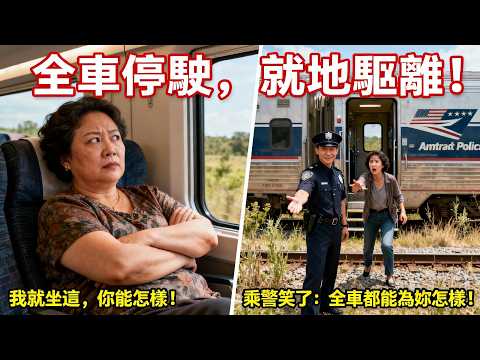 中國大媽在美國高鐵上“霸座”,並對華裔乘警說:“我腿腳不好,就坐這兒了!” 乘警笑了,一個指令,讓整列火車為她“停車”!
