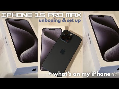 iPhone 15 pro max unboxing⭐︎ (blue titanium) + What's on my iPhone & set up process