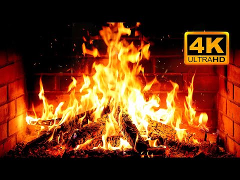 🔥 Cozy Fireplace 4K (12 HOURS). Fireplace with Crackling Fire Sounds. Fireplace Ambience