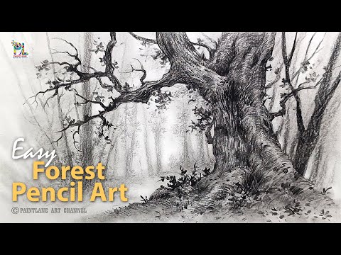 How to draw Forest Scenery Art | Realistic Forest Drawing | Pencil Sketch and Shading