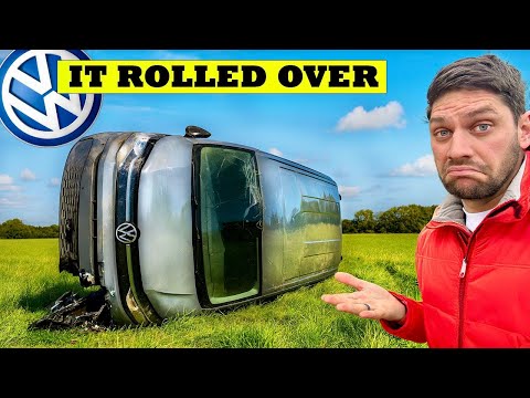 I BOUGHT A SMASHED UP VW CADDY CARGO VAN! ROLLOVER?...