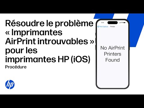 Corriger un message « Aucune imprimante AirPrint trouvée » sur les appareils iOS pour imprimantes HP