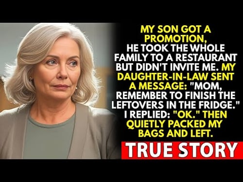 My daughter-in-law said: “mom, don’t forget to finish the leftovers in the fridge,” i was shocked."