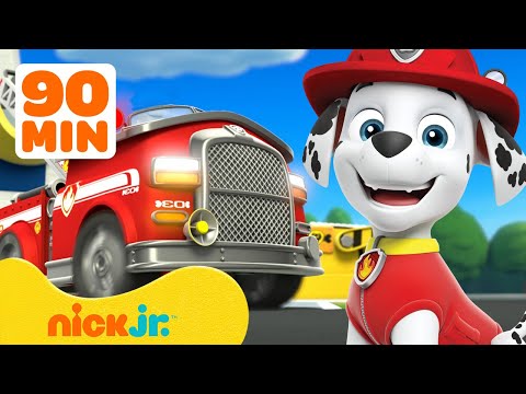 PAW Patrol Marshall's BEST Fire Truck Rescues! w/ Rubble & Chase 🚒 90 Minutes | Nick Jr.