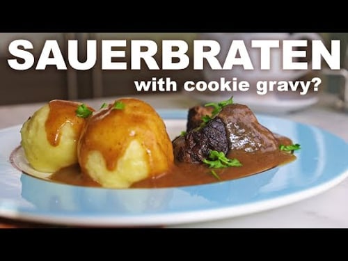Sauerbraten with potato dumplings
