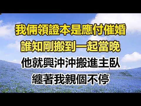 我倆領證本是應付催婚,誰知剛搬到一起當晚,他就興沖沖搬進主臥,纏著我親個不停#幸福敲門 #為人處世 #生活經驗 #情感故事