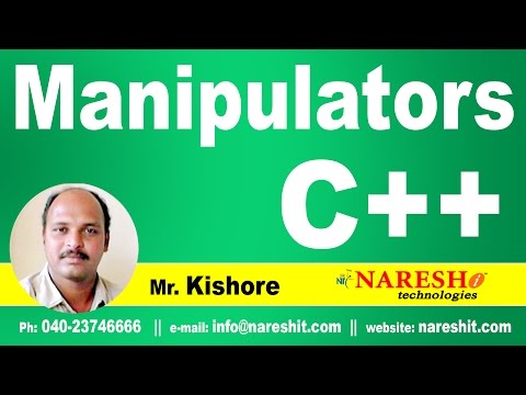 Manipulators In C++ | C ++ Tutorial | Mr. Kishore