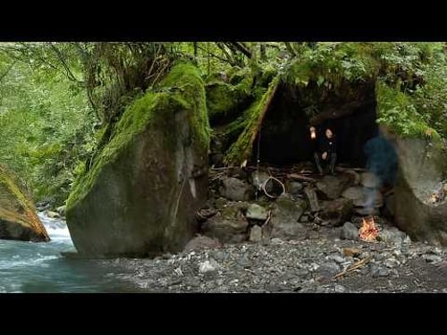 2 Days SOLO Bushcraft | CATCH & COOK at My Survival Shelter
