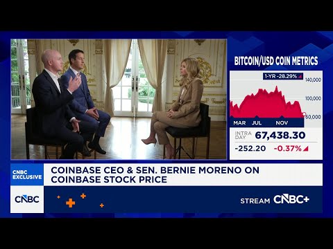 Watch CNBC's full interview with Coinbase CEO Brian Armstrong and U.S. Senator Bernie Moreno