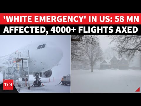 HIGH ALERT In US: 58,000,000 Under Winter Storm Warnings, 4000 More Flights 'Grounded' | Watch