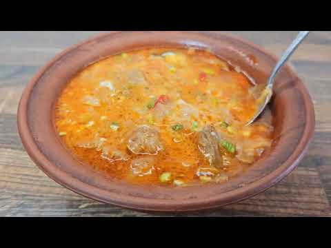 Köstliche rote Suppe mit Rosenkohl! Die einfachste Suppe in 40 Minuten!