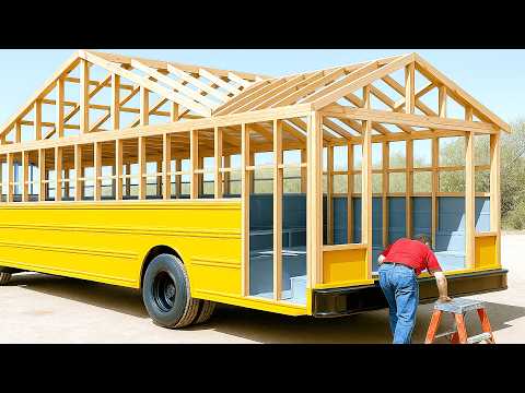 Man Turns Old School Bus into Amazing Mobile Home | Full Build by @Life Anywhere