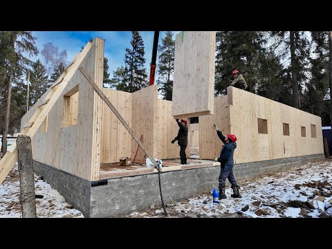 Inexpensive wooden house in 10 days. Full construction process