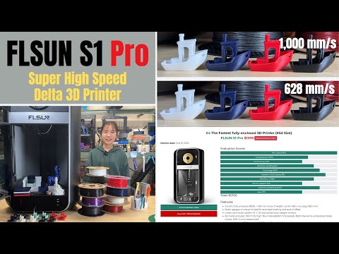FLSUN S1 Pro Review: Delta 3D Printer at 1200mm/s, 40,000mm/s² Acceleration, 110mm³/s Flow