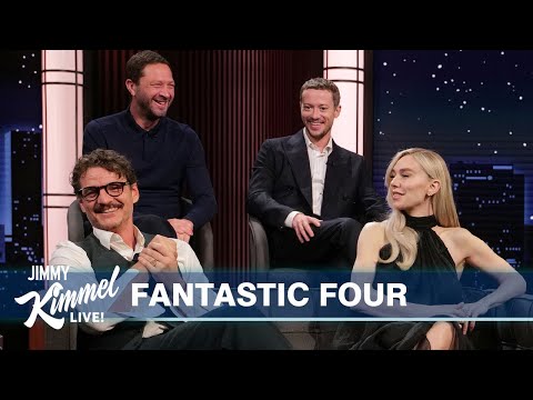 The Fantastic Four Cast Pedro Pascal, Vanessa Kirby, Ebon Moss-Bachrach & Joseph Quinn