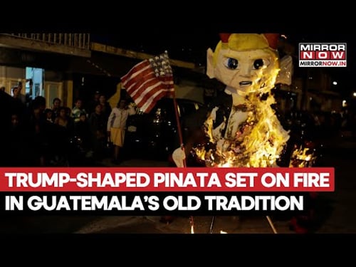 Trump-Themed Pinata Set On Fire In Guatemala's Old Christmas Tradition "Burning Of The Devil" |Watch