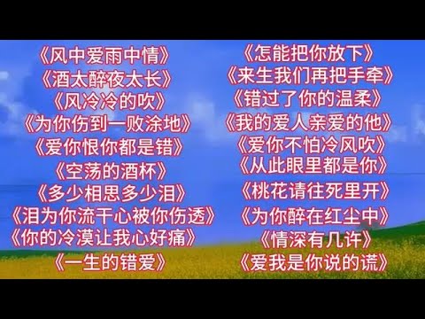 二十首超好聽車載音樂《風中愛雨中情》《酒太醉夜太長》《一生錯愛》