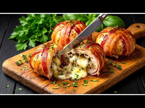 👉 „20 Minuten! Solche Hähnchenröllchen habt ihr noch nie gegessen 😋🍗🧀“